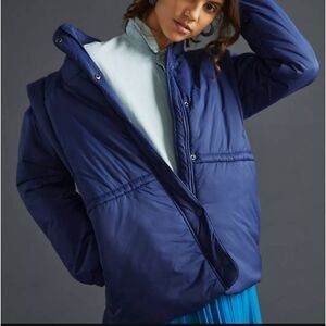 Maeve By Anthropologie Snap Sleeve Puffer Jacket Size Large